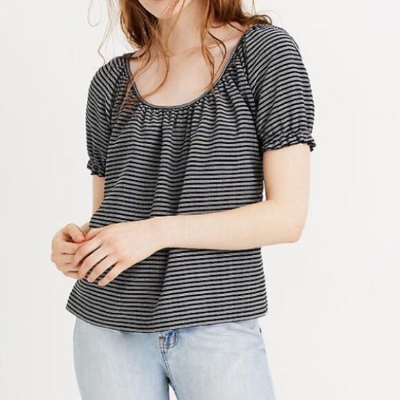 NWT Madewell Texture & Thread Peasant Top - Picture 1 of 6